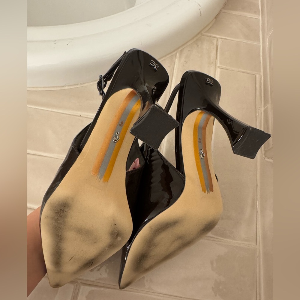 Sam Edelman Dark Brown Patent Slingback Pumps - Picture 7 of 9